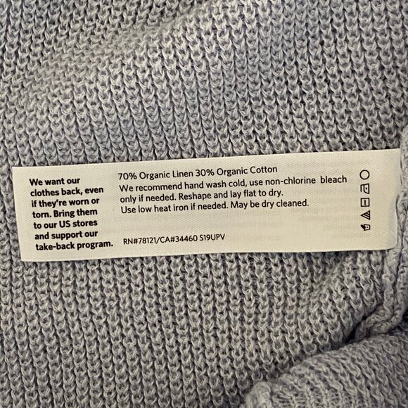 NEW Eileen Fisher Organic Linen & Cotton Sweater *Insky Light Blue* Sz XL - Picture 14 of 15
